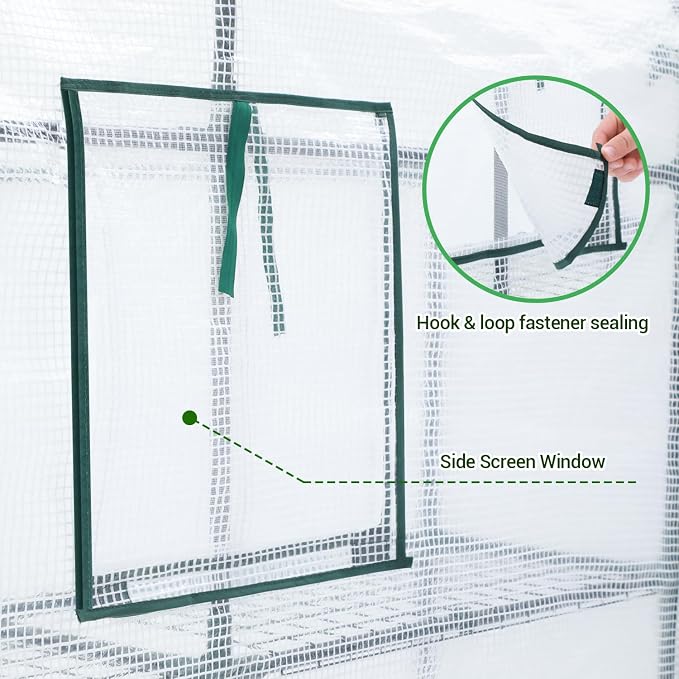 Ohuhu Greenhouse for Outdoors: 3 Tiers 12 Shelves Walk-in Indoor Green House - Image 4