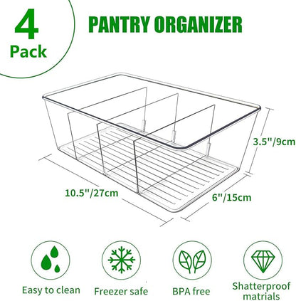 4 Pack Pantry Organizers and Storage, Snack Containers - Image 2