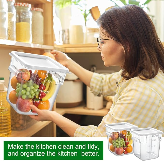 FoldTier 2 Pieces Square Food Storage Containers Polycarbonate Clear food - Image 6