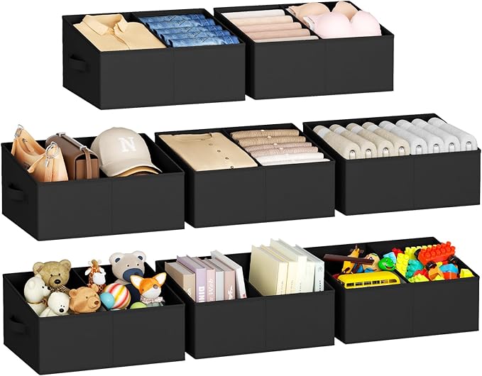 DIMJ Large Closet Shelf Organizer Bins 8 Packs by DiMJ
