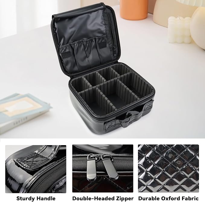 Travel Makeup Bag Makeup Cosmetic Train Case Organizer Portable Storage Bag - Image 4