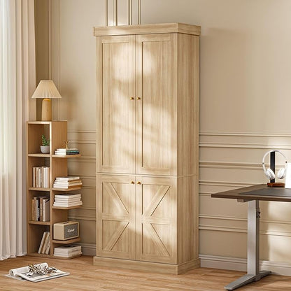 ivaniti 70.8" Tall Farmhouse Bookshelf, Modular Bookcase - Image 3