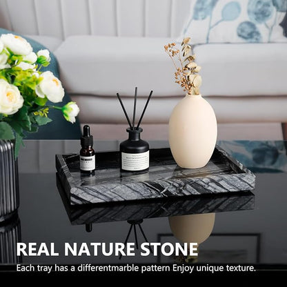 Real Natural Marble Tray for Bathroom, Kitchen and Desktop, Rectangle Genuine - Image 4