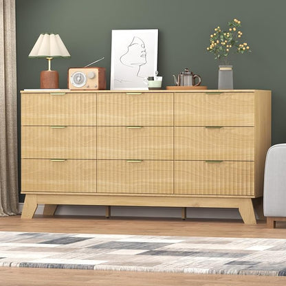 Fluted Dresser for Bedroom, 9 Drawer Dresser for Closet, TV Stand, Storage - Image 5