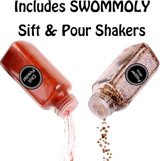 SWOMMOLY 25 Glass Spice Jars 8 oz Empty Spice Bottles - Image 5