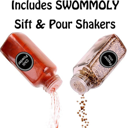 SWOMMOLY 25 Glass Spice Jars 8 oz Empty Spice Bottles - Image 5