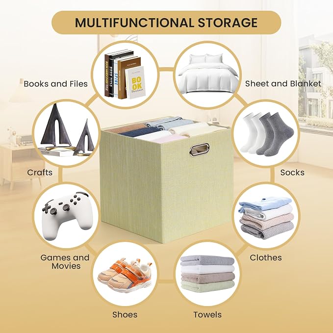 Posprica Foldable Storage Bins, 13×13×13 Storage Cubes Boxes Baskets Containers - Image 5