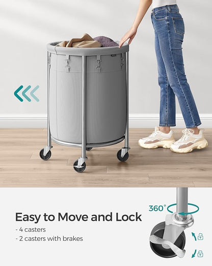 SONGMICS Laundry Basket, Rolling Steel Frame - Image 4