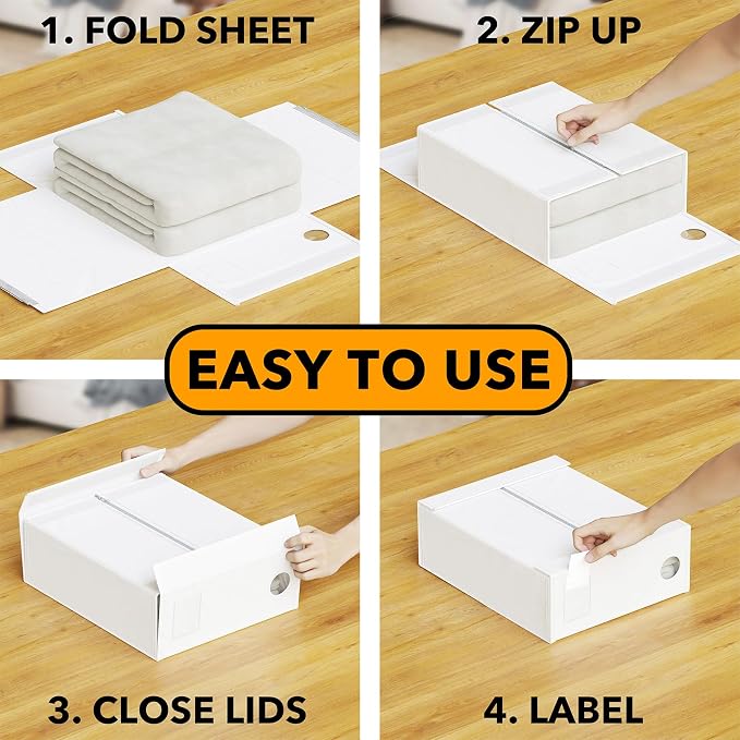 SpaceAid 10 Pack Bed Sheet Organizers and Storage, Foldable Sheet Organizer - Image 3