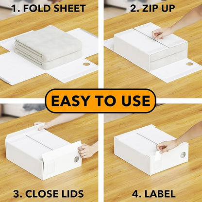 SpaceAid 10 Pack Bed Sheet Organizers and Storage, Foldable Sheet Organizer - Image 3