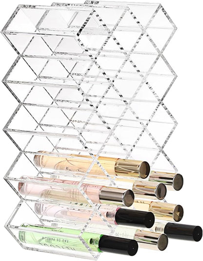 ELLDOO Rollerball Perfume Organizer, 23 Spaces Clear Acrylic Perfume Storage by ELLDOO