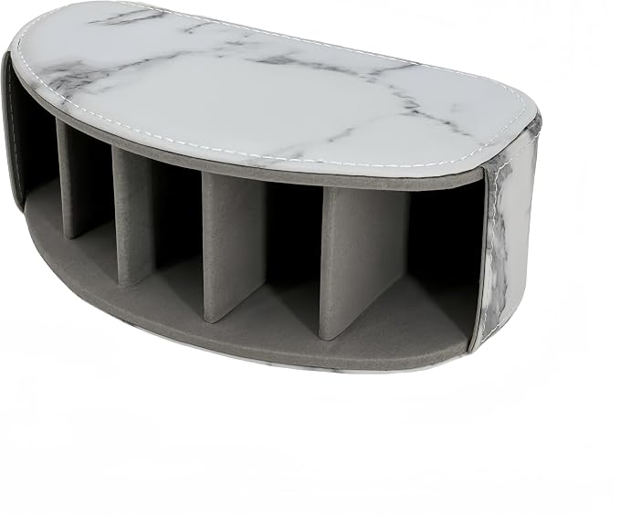 Arnice PU Leather Remote Holder, Arc Shape Caddy Desktop Organizer - Image 5
