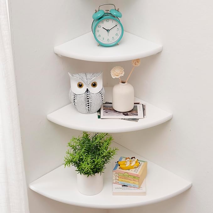 Corner Shelves, Floating Corner Shelf, Round End by Coamily