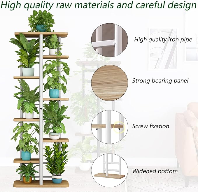 LINZINAR Plant Stand 8 Tier 9 Potted Multiple Flower Pot Holder Shelf Indoor - Image 5