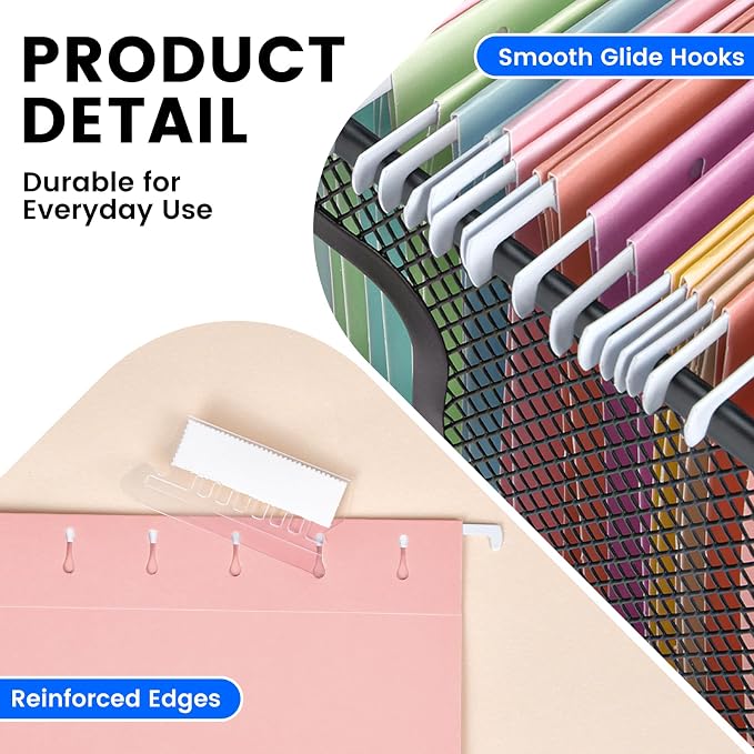 50-Pack Pastel Hanging File Folders, Letter Size - Image 5