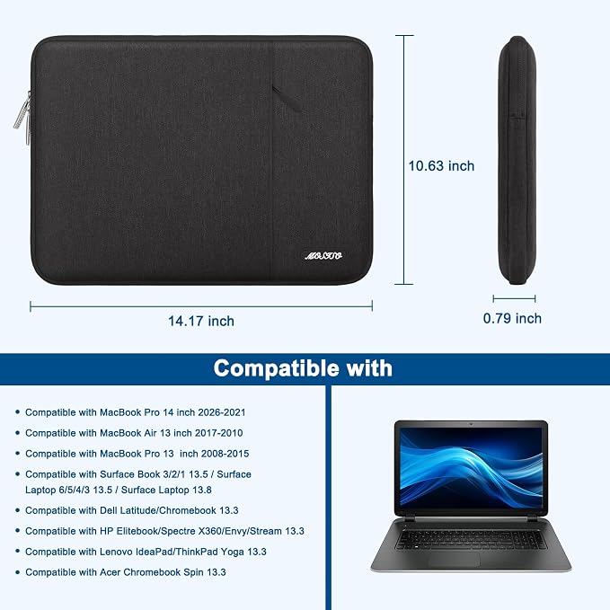 MOSISO Laptop Case 13.3 inch, 13-13.3 inch Laptop Sleeve Compatible - Image 7