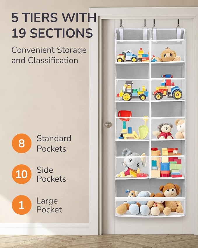 ULG Over the Door Organizer, 5-Tier Extra Large Hanging Storage - Image 3