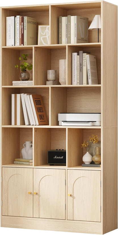 71" Tall Bookshelf with 10 Cubes and 3 Doors, 4-Tier Bookshelf, Open Shelf - Image 9