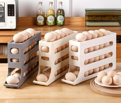 24 Eggs Egg Holder for Fridge, 4 Tiers Egg Container, Auto Rolling Egg - Image 5