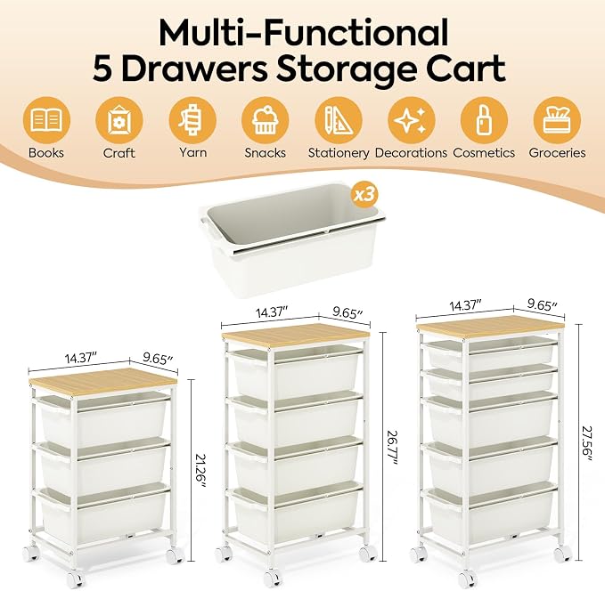 KINGBOARD Slim Rolling Cart - Image 2