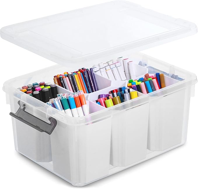 Citylife 17 QT Plastic Storage Bins Clear Storage Box by Anywish
