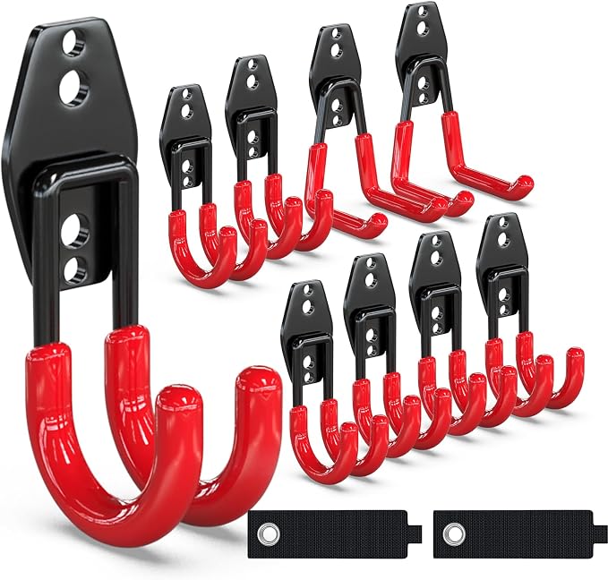 3-H Garage Wall Hooks 10 Pack, Garage Hooks Heavy Duty by 3-H