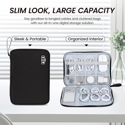 Large Slim Cable Organizer Travel Case, Single-Layer Electronic Accessories - Image 4