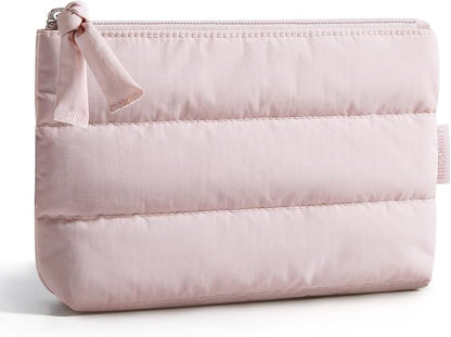 BAGSMART Small Makeup Bag, Machine Washable Puffy Cosmetic Pouch, by BAGSMART