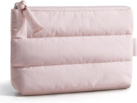 BAGSMART Small Makeup Bag, Machine Washable Puffy Cosmetic Pouch, by BAGSMART