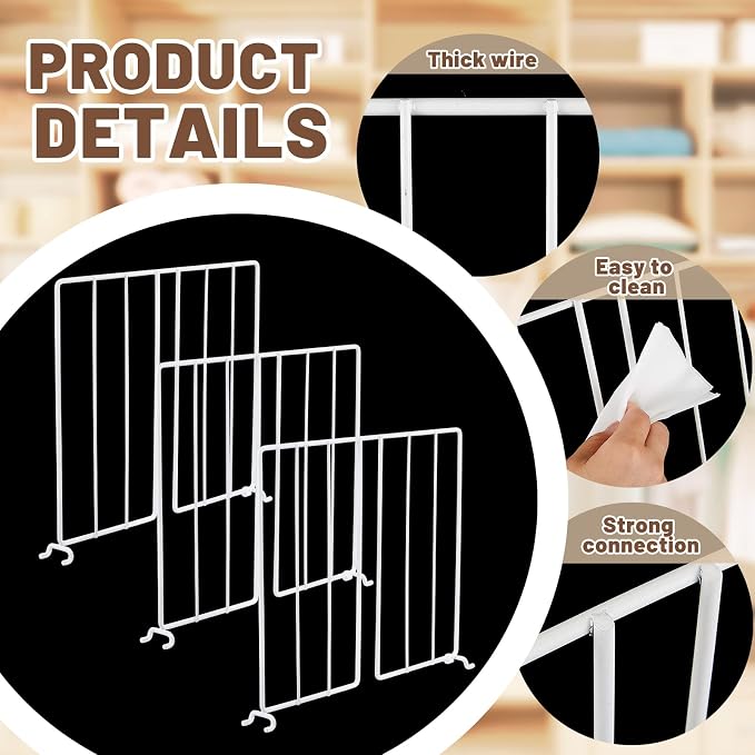 Amylove 12 Pcs Wire Shelf Divider - Image 3