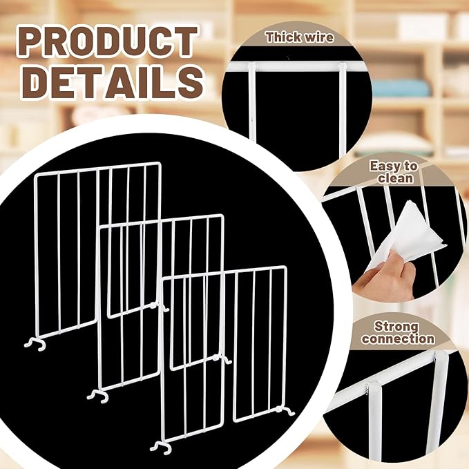 Amylove 24 Pcs Wire Shelf Divider - Image 3