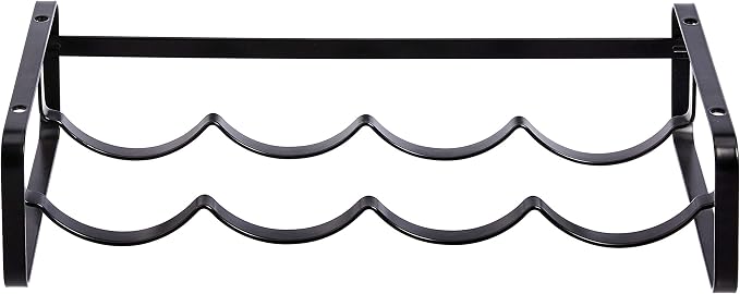 Amazon Basics Tabletop Stackable 4-Bottle Metal Wine Rack, 3.74"D x 15.75"W x - Image 2
