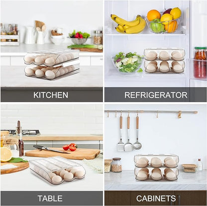Egg Holder for Fridge, Automatically Rolling Egg Storage Container for - Image 6