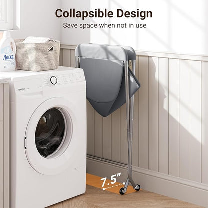 ELYKEN Laundry Cart with Wheels, 33”H Easy Rolling Laundry Hamper with - Image 5