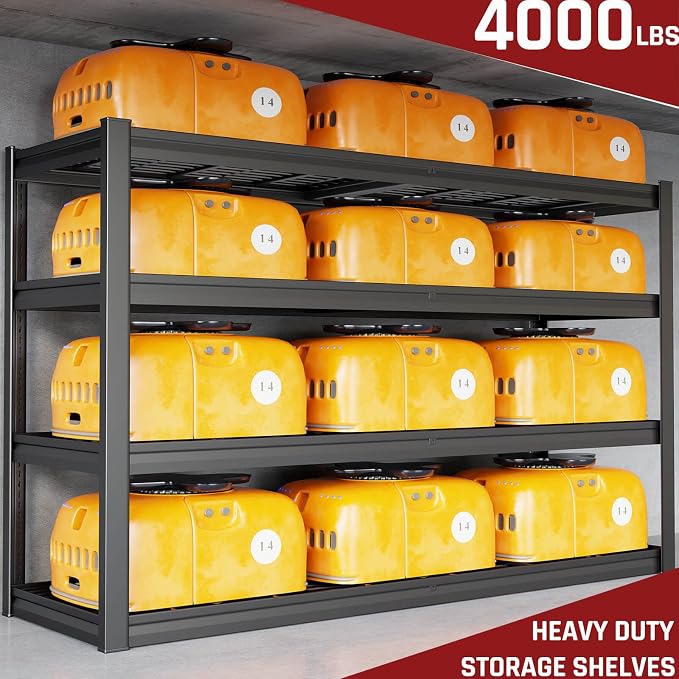 67" Wide Garage Shelving Unit, 3500 LBS Capacity, Industrial Adjustable Shelves - Image 4