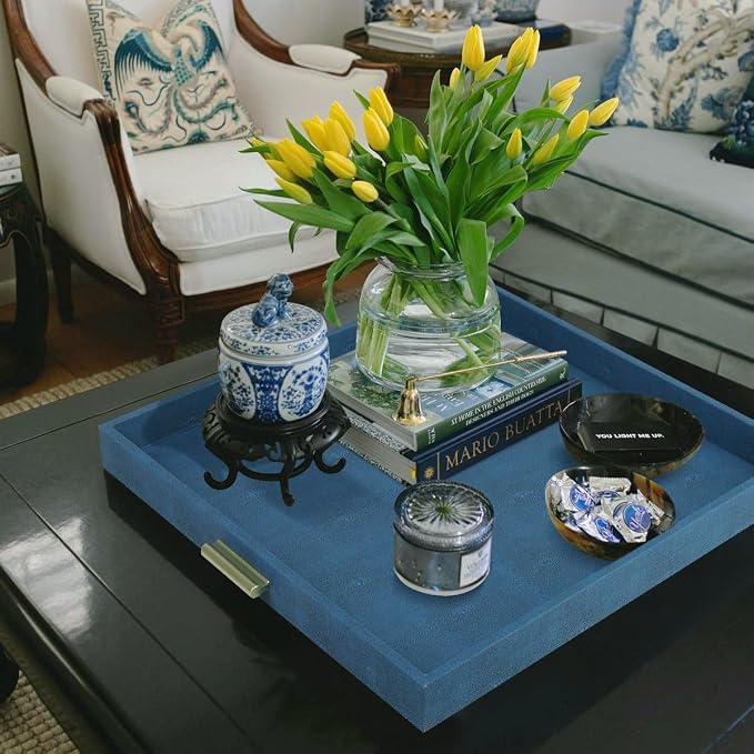 HofferRuffer Elegant Decorative Serving Tray, Coffee Table Serve Tea, Coffee or - Image 8