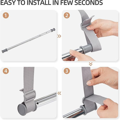 STORAGE MANIAC Hanging Closet Rod, Adjustable Width and Height Closet Hanging - Image 4