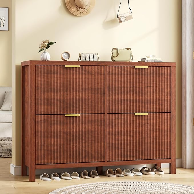 47" Fluted Shoe Cabinet Stoarge - Image 9