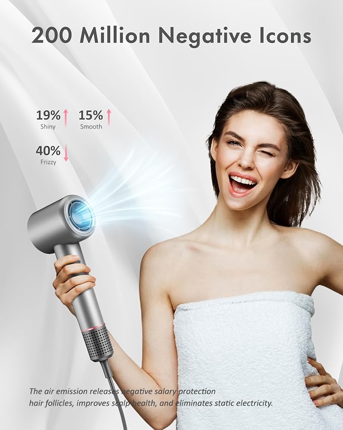 Rudd Hair Dryer with Diffuser, High Speed Hair Dryer with Display, 110000 RPM - Image 4