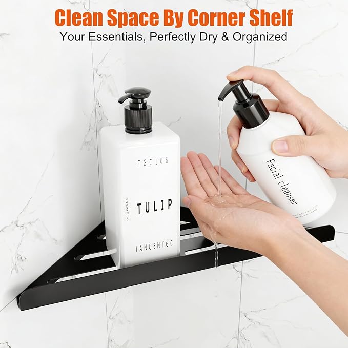 Fikoksol Shower Caddy, 4 Pack Bathroom Corner Shelf, Triangle Shelf Storage - Image 2