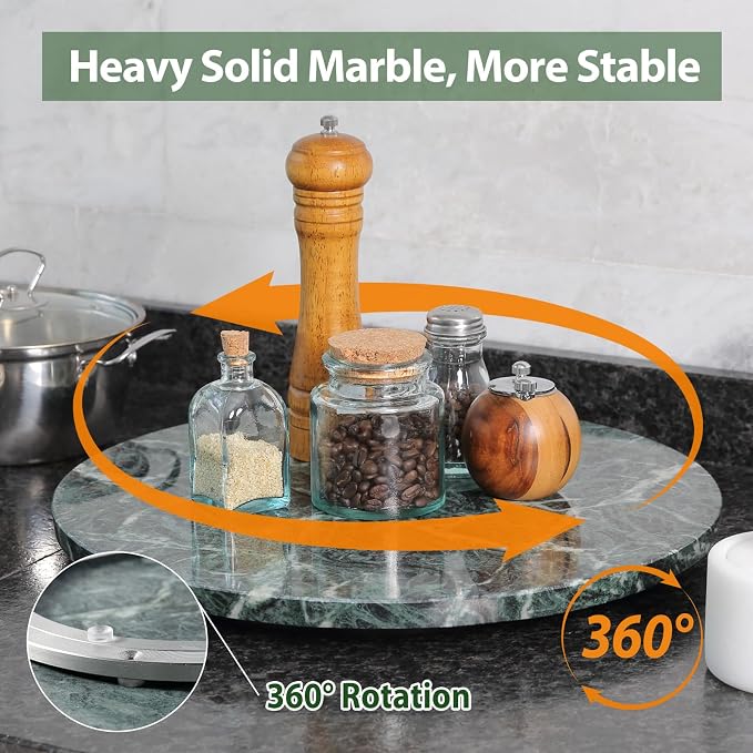 Marble Lazy Susan, 16 in Turntable Organizer - Image 5
