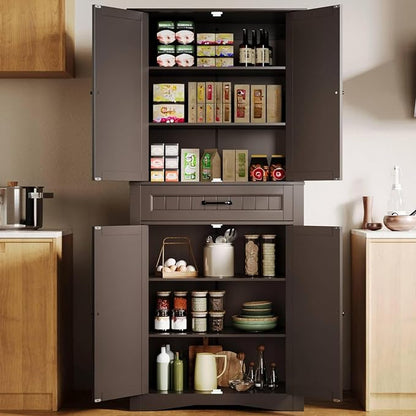 Gizoon 71'' Kitchen Pantry Storage Cabinet, Freestanding Pantry Organizers and by Gizoon