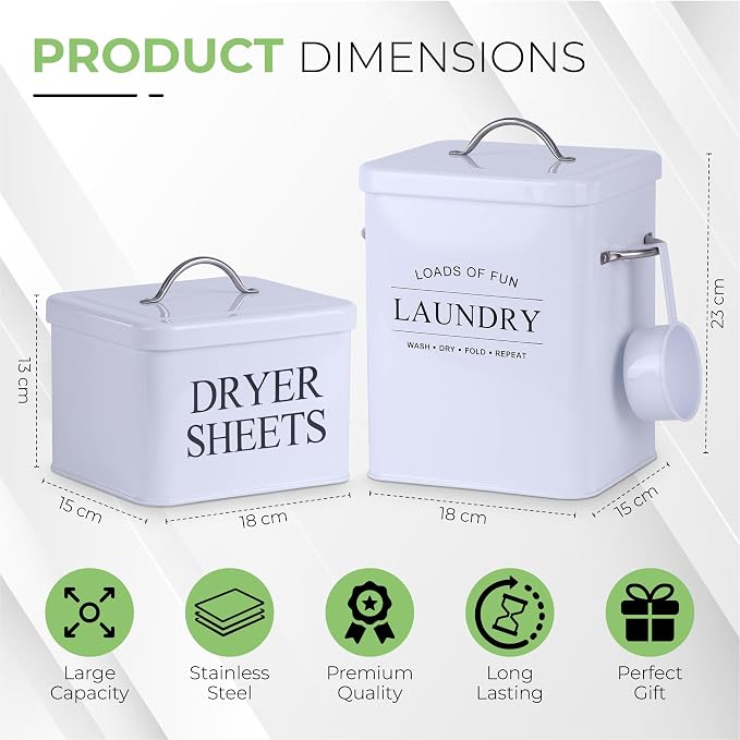Metal Laundry Detergent Container Set - Image 4