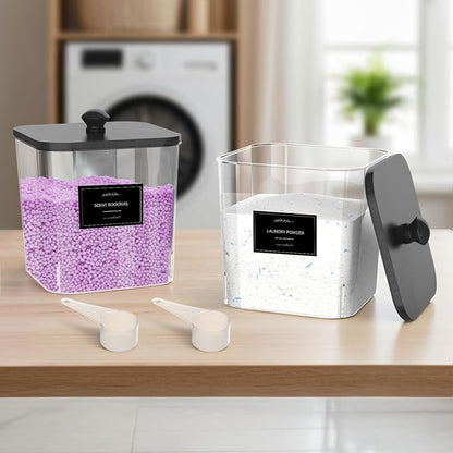 2 Pack Clear Laundry Pods Container, Plastic Square Laundry Room Organization - Image 5