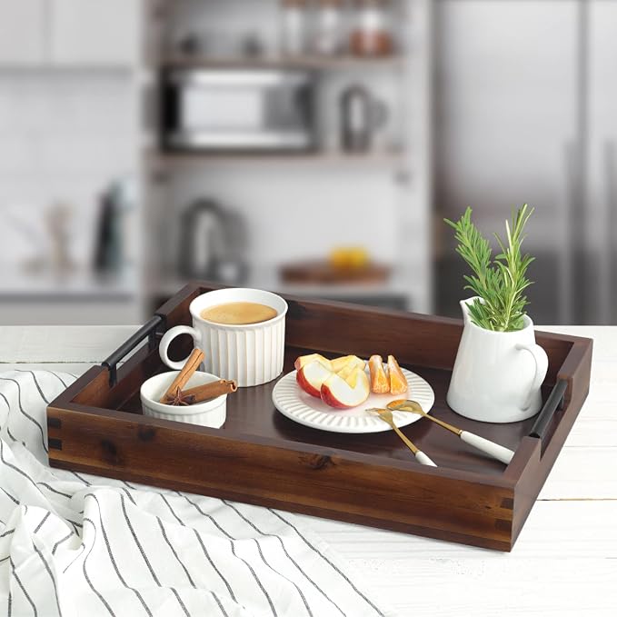 Ottoman Tray, Acacia Wood Serving Tray - Image 5