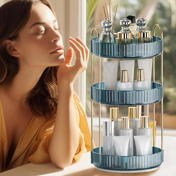 360° Rotating Makeup Organizer, Bathroom Organizers and Storage Holder Rack - Image 5