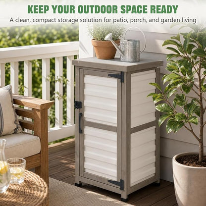 Ketive Outdoor Storage Cabinet, 33.5" H Compact Patio Storage Cabinet - Image 8
