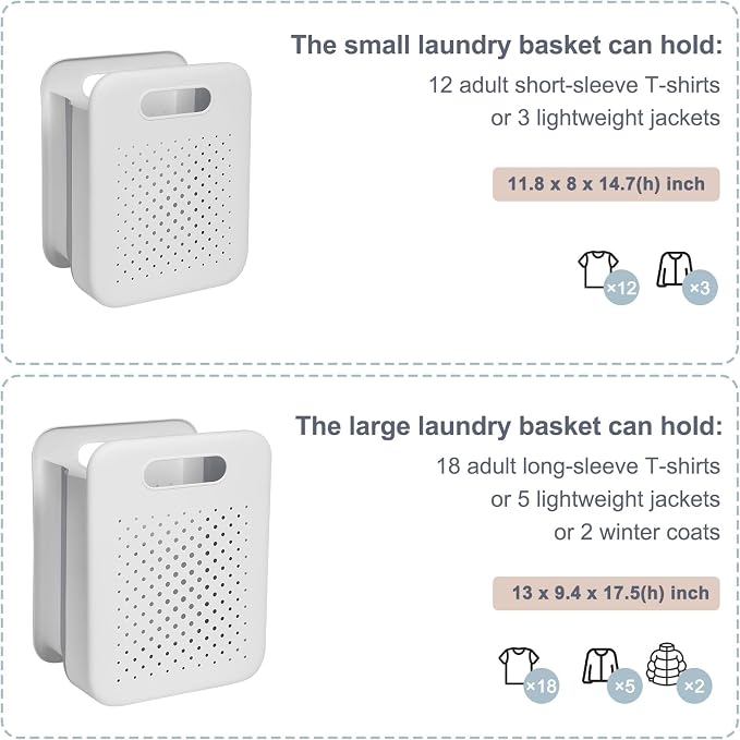 Goderewild Large Collapsible Laundry Basket, Space-Saving Wall-Mounted Hamper - Image 4