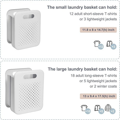 Goderewild Large Collapsible Laundry Basket, Space-Saving Wall-Mounted Hamper - Image 4