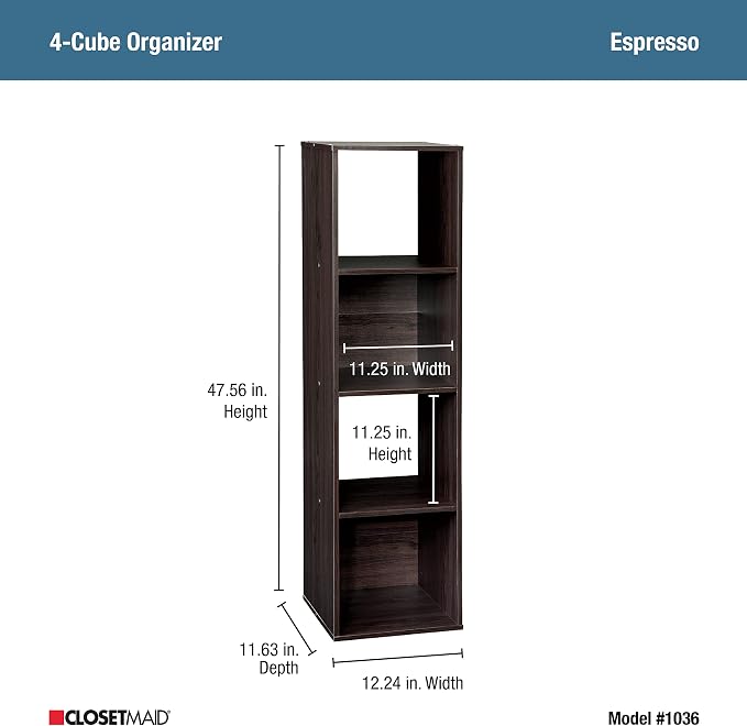 ClosetMaid Cubeicals 4 Cube Storage Shelf Organizer, Vertical or Horizontal - Image 3